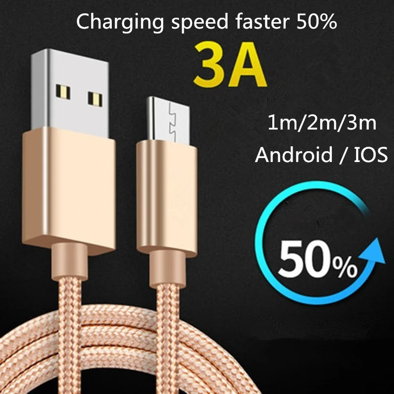 Fast Charger Micro USB Cable Data Sync USB Cable For Samsung J3 J7, S6 S7 Edge, Note 4 5, LG Stylo 2/3, LG G3 G4 K20 K30 Plus