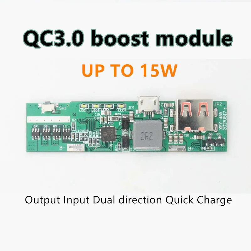 NEW QC3.0 Intelligent recognition Dual direction quick charge Circuit board Booster plate 5V 9V 12V Repair upgrade DIY