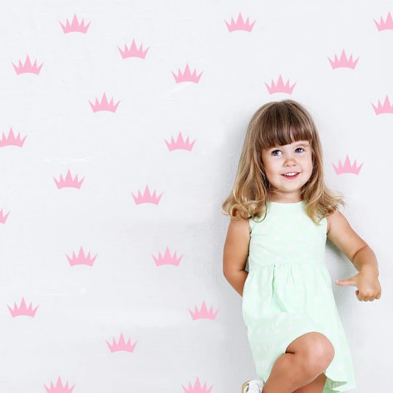 Princess Crown Vinyl Stickers Girl Kids Room Wall Decoration Mural DIY Creative Mini Princess Crown Decal For Party Labels Decor