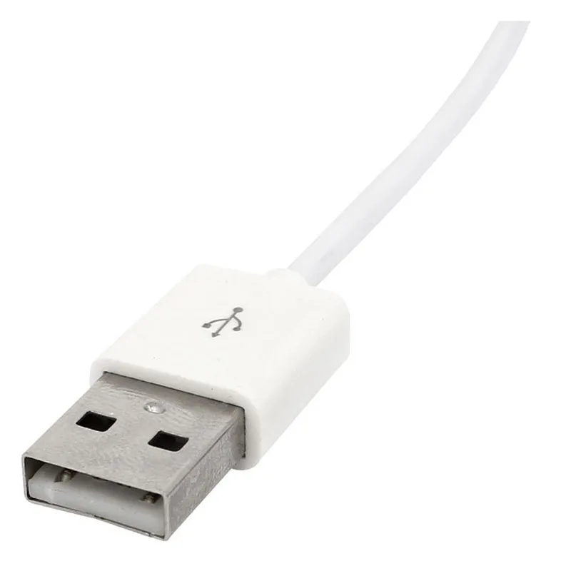 3.5mm Plug Audio AUX to USB 2.0 Plug Adapter Charging Cable 1M White