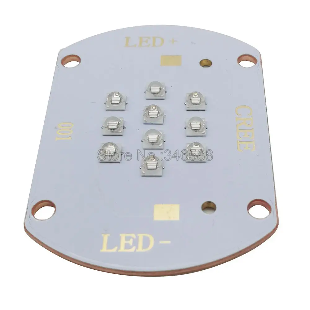 Everlight 30W High Power Purple UV LED Emitter Lamp Light 10-Chip Multi-Chip Intergrated 365nm 380nm 395nm 420nm on Copper PCB