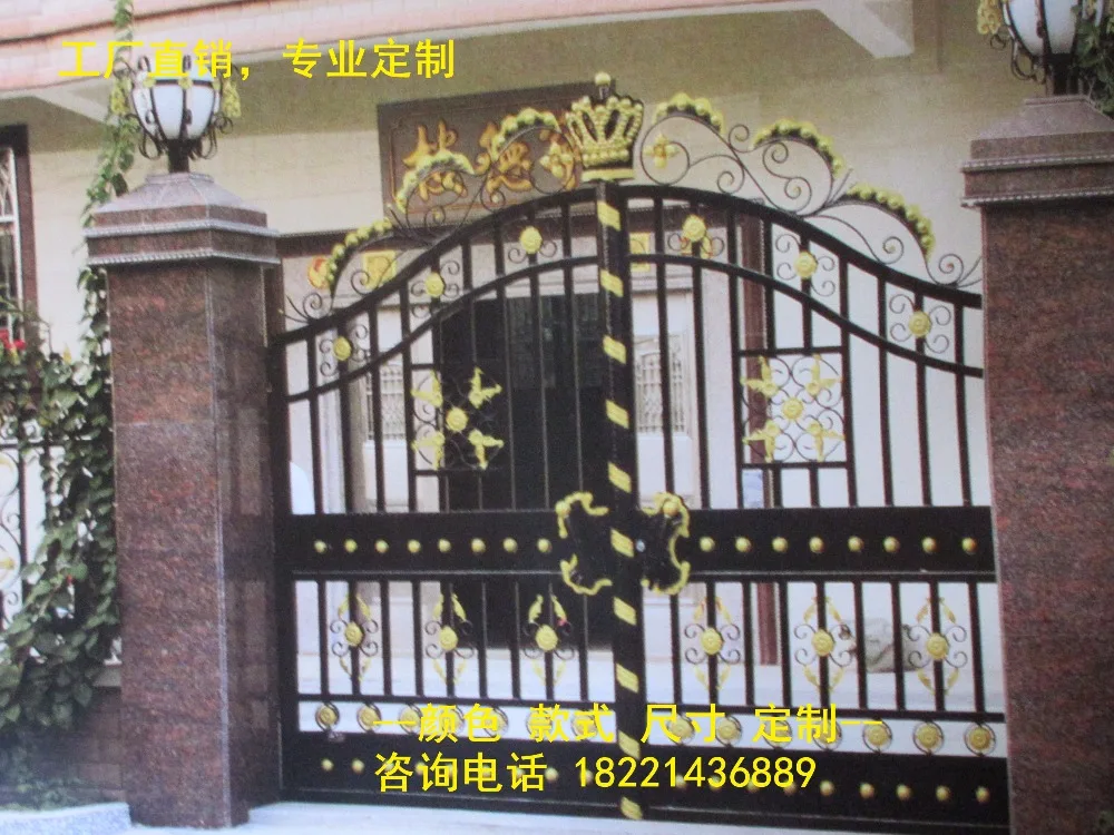 

custom made wrought iron gates designs whole sale wrought iron gates metal gates steel gates hc-g63