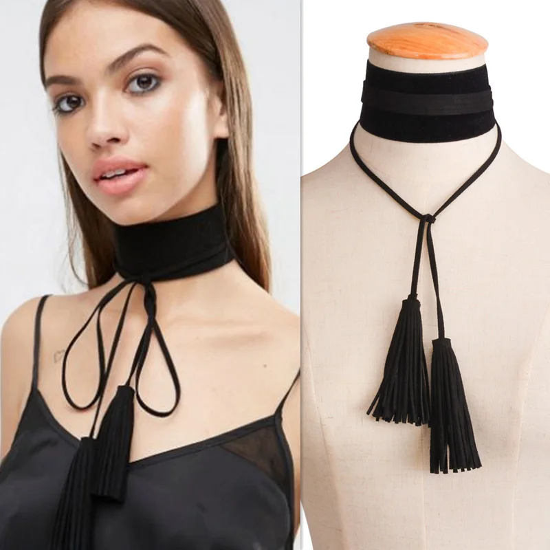 Glands en dentelle noire large faits à la main, nouveaux accessoires de bijoux d'été à la mode pour couples amoureux N163 collier à faire soi-même
