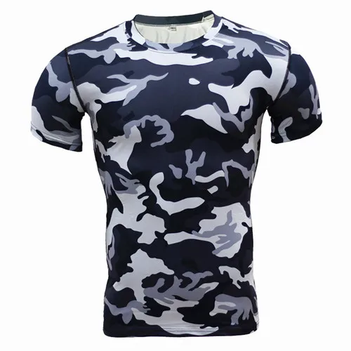 

8 style tights fitness clothes men 's sports cool outdoor camouflage suits sweat quick - drying basketball running T - shirts