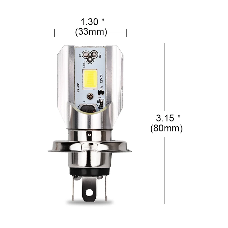 6W Hs1 Led H4 Motorcycle Moped Scooter Light Bulbs Motorbike Motorcycle H4 Led Headlight White Moto Accessories Light Bulb 12V