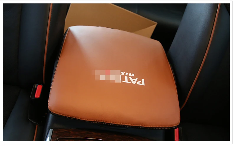 New Arrrial Leather Car Central Armrest Cover For Nissan Patrol Y62 Armada 2016 2017 2018 Accessories