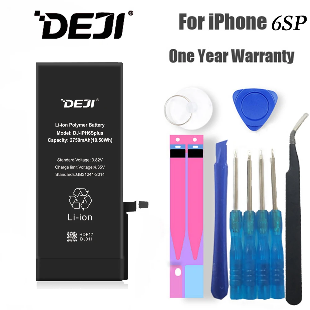 DEJI Original Li-ion Battery For iPhone 6SP High Quality Real Capacity 2750mAh Phone Batteries Replacement 6S Plus Repair