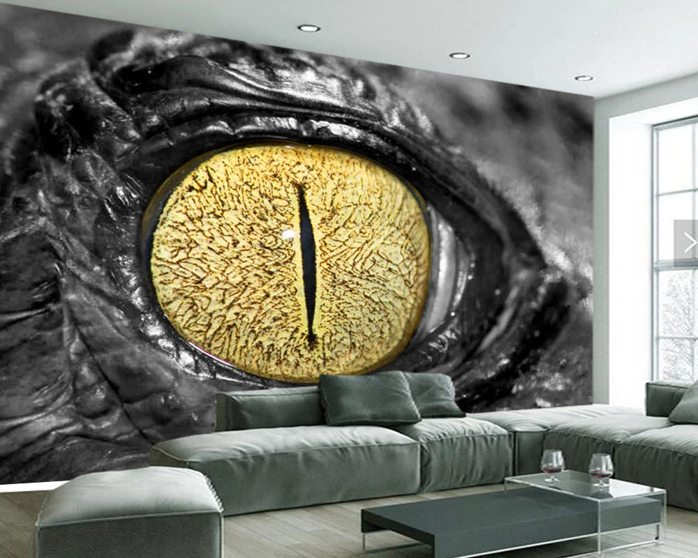 Black alligator crocodile eye animal 3d wallpaper papel de parede,living room bedroom wall papers home decor restaurant mural