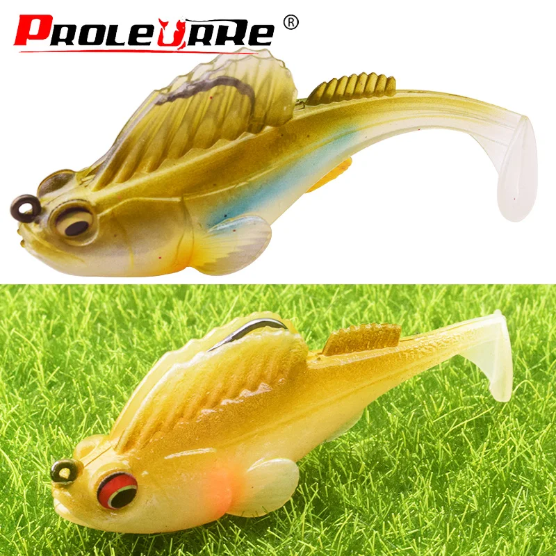 Proleurre black jig head Jump fishing lure soft pike lure 75mm 13g bass fishing tackle shad soft bait boat code seabass bait