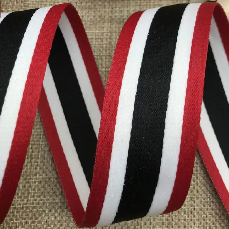 New Red Wihte Black 30mm Printing Stripe Grosgrain Ribbons backpack Belt decoration tape DIY garment handmade sewing accessories