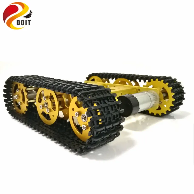 RC Metal Robot Tank Chassis mini T100 Crawler Caterpiller Tracked Vehicle with Plastic Track 2 Motors for Arduino DIY