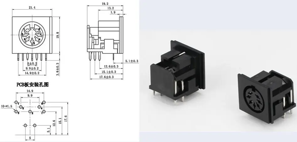 S terminal DS-7-04A S-video Video socket DS DC female socket 7PIN New and original