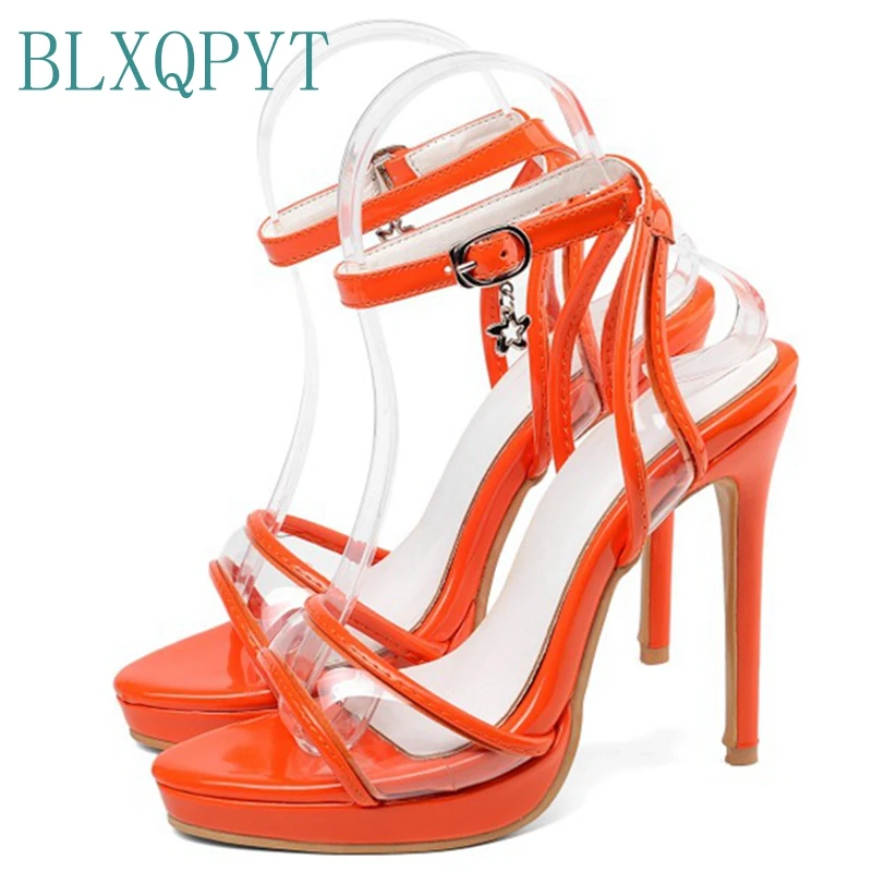 BLXQPY PRIMAVERA di Grande Formato 28-52 scarpe sandali delle donne Sexy di Modo degli alti talloni 11.5 CENTIMETRI sandali sapato feminino estate