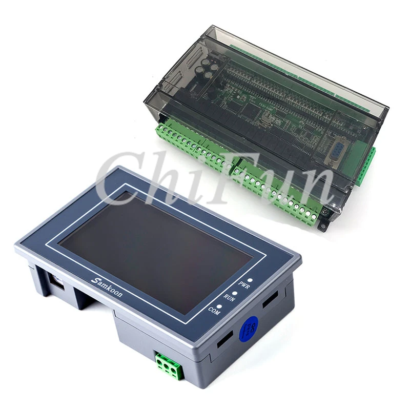 

Samkoon EA-043A HMI Touch Screen 4.3 inch + FX3U series PLC industrial control board with DB9 Communication line