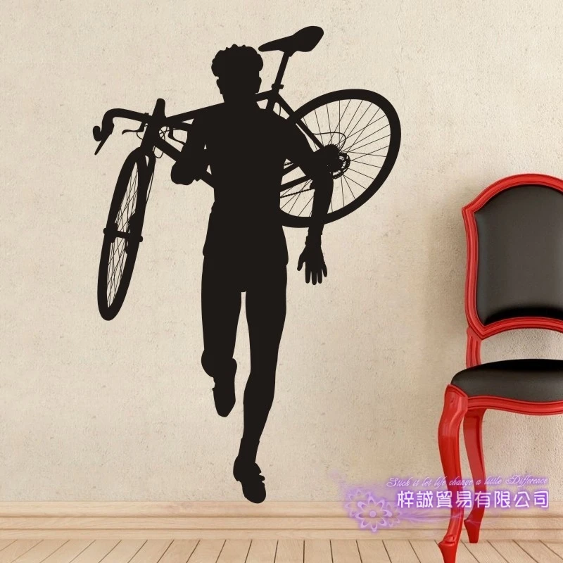 Bike Shop Wall Sticker Customized Sports Posters Vinyl Wall Decals Pegatina Decor Mural Car Windows Bicycle Decal