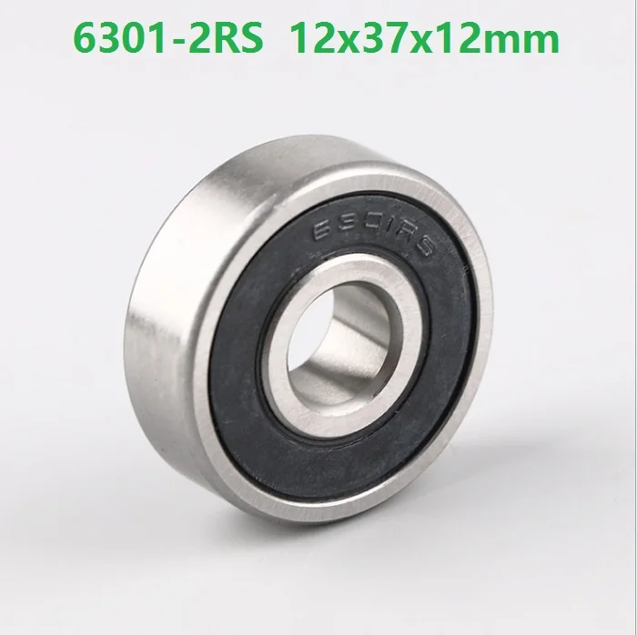 10pcs/lot 6301RS 6301-2RS 6301 RS 2RS Deep Groove rolling bearings 12*37*12mm Deep Groove Ball bearing 12x37x12mm