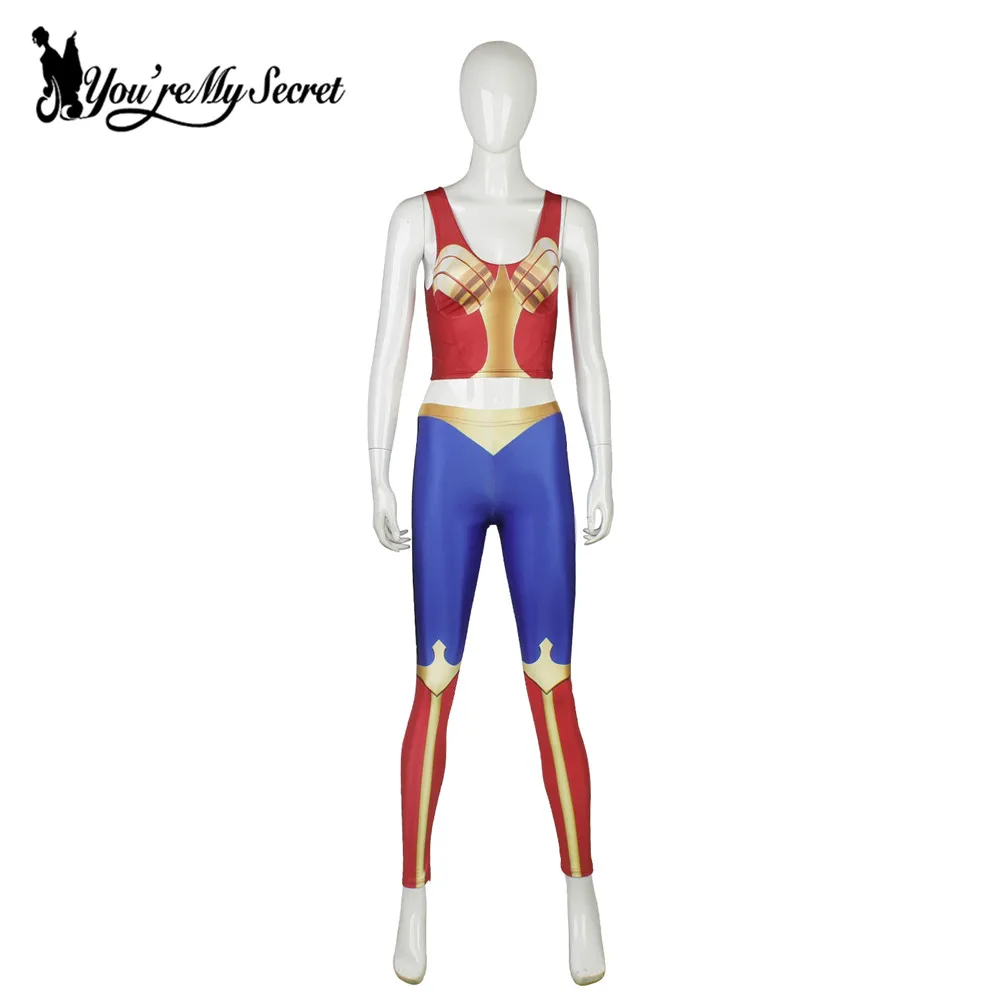 You're My SecExamen-Ensemble de salle de bain pour femme, leggings cosplay sexy, haut court Super HERO, entraînement d'été, legging et pantalon, 2 pièces