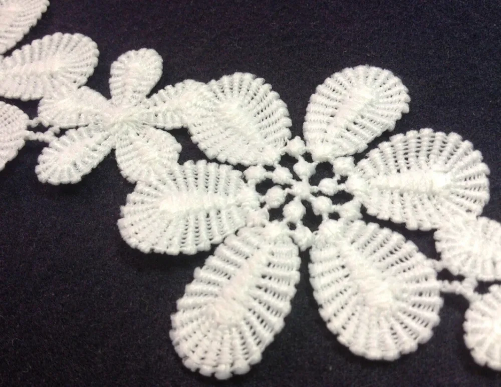 6cm wide milk fibre flower embroidery lace trim,Eco-Friendly soft touch flower lace trimmings XERYzx150422-26