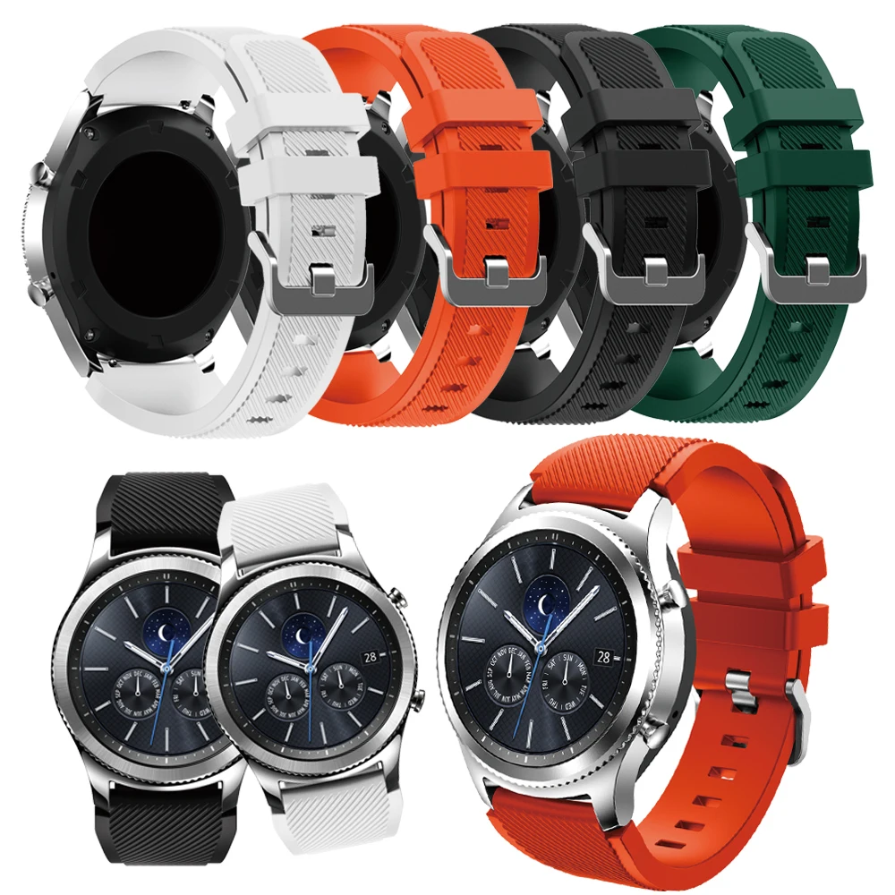 لسامسونج جير S3 الحدود/الساعة الكلاسيكية الفرقة 22 مللي متر سيليكون الرياضة استبدال ساعة الرجال النساء سوار ساعات المعصم حزام