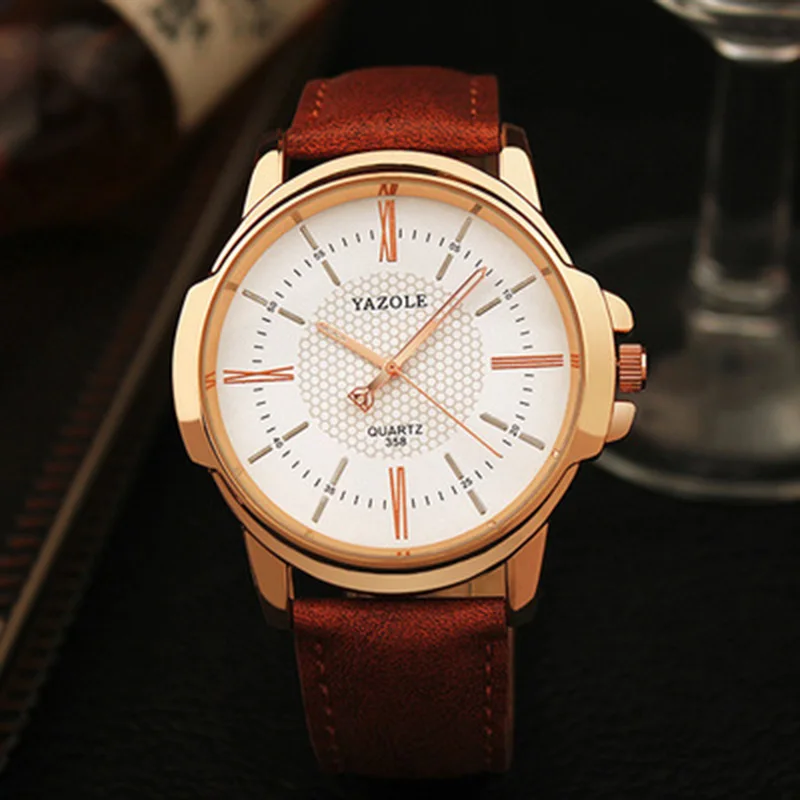 YAZOLE Top Brand Luxury Men\'s Watch Fashion Leather Men\'s Watches Men Watch Men Quartz Clock relogio masculino reloj hombre