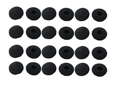 Oreillettes en mousse noire, 24 pièces, couvre-oreilles de remplacement