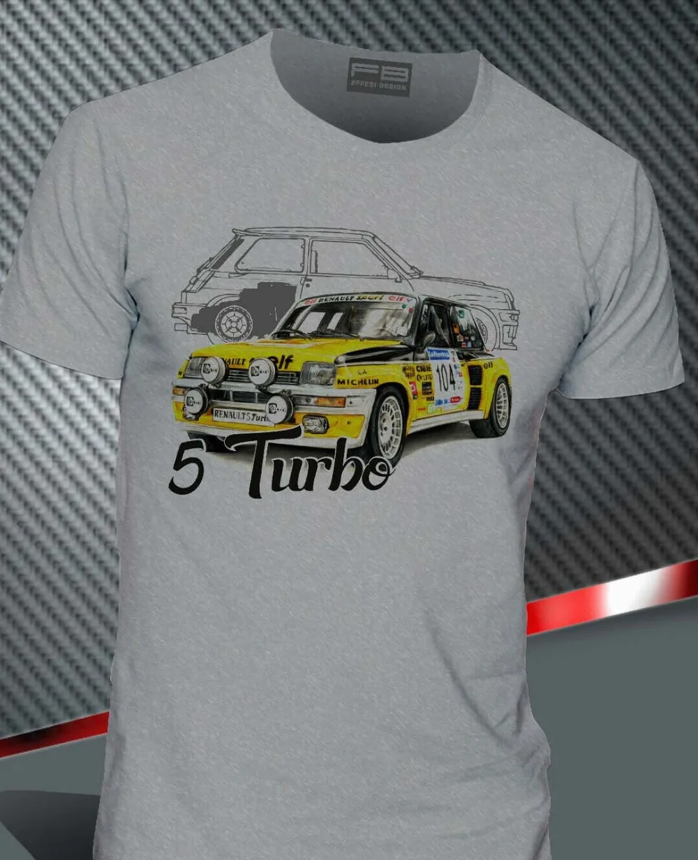 T-Shirt renoult 5 Gt Turbo Alpine Ragnotti Team Rally Legend 2019 Cotton Short-Sleeve Print Funny Printed T-Shirt