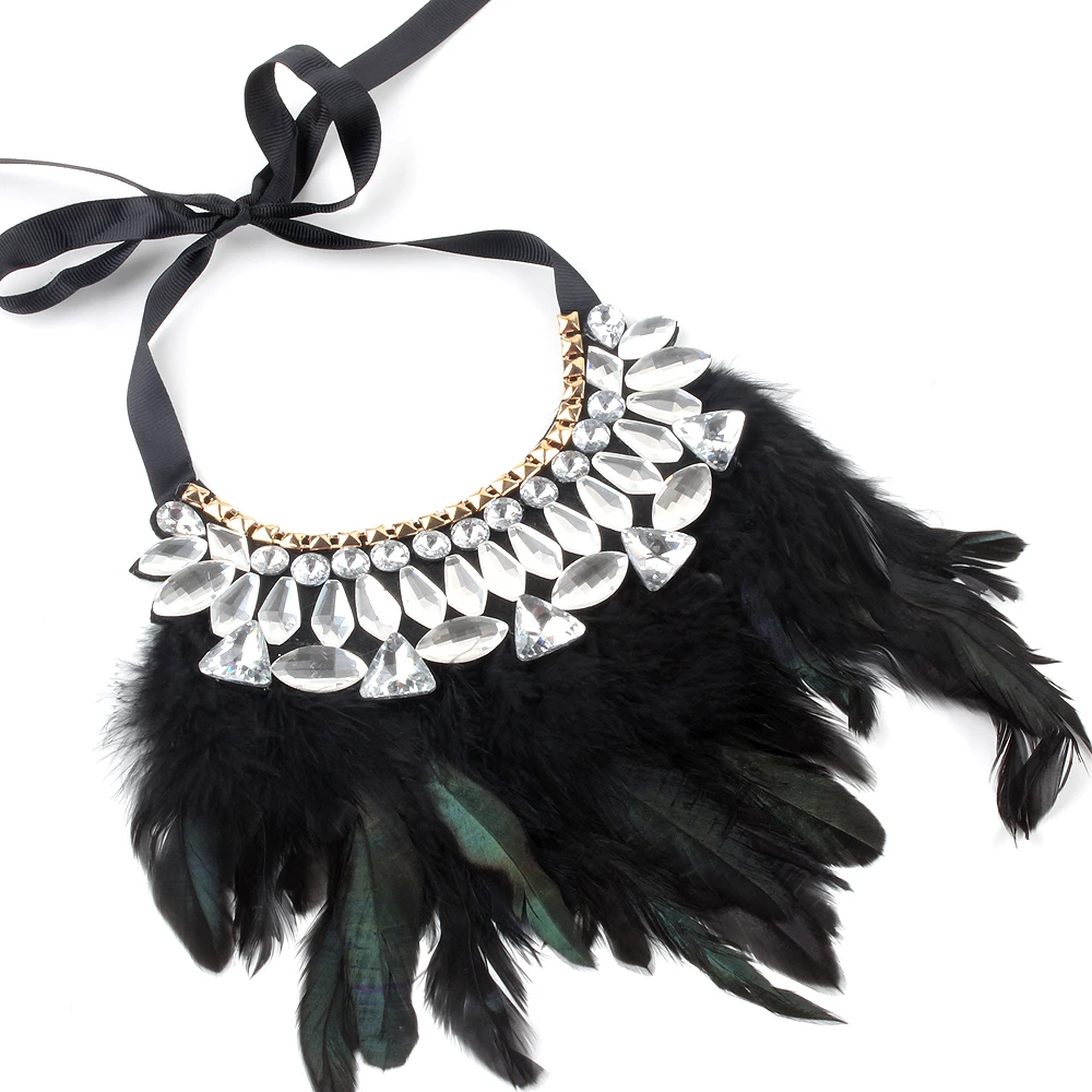 ZMZY Elegant Fashion Statement Necklace New Latest Design Choker Feather Necklaces & Pendants Women Bijoux Jewelry