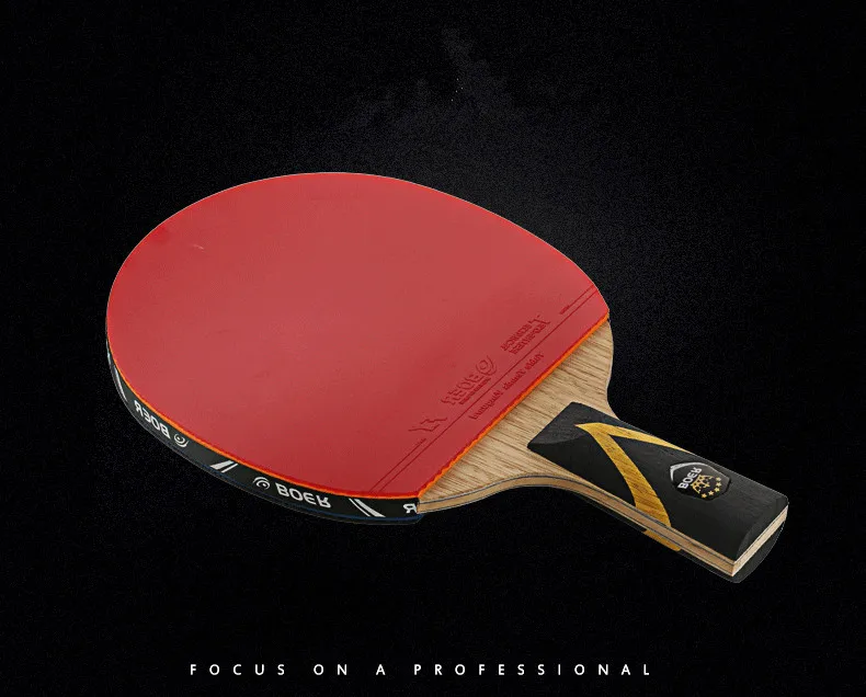 Shake-hand Table Tennis Racket Double Face Ping Pong Paddle Waterproof Bag Pouch Red Table Tennis Bats with Bag