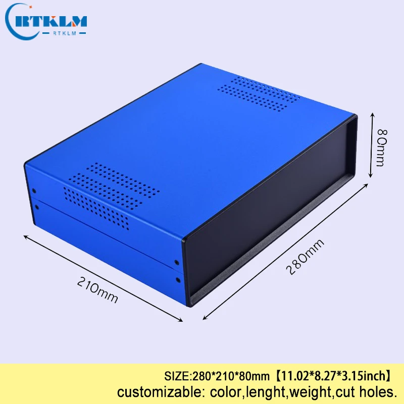 Iron electronic project box custom desktop enclosure Iron junction box DIY housing instrument case 280*210*80mm