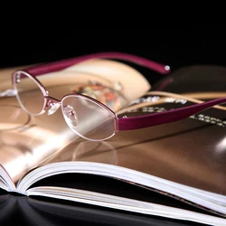 Semi-Rim Tr90 Leg  Anti-Fatigue Coated Lenses Pink Fashion Women Reading Glasses +0.5 +0.75 +1 +1.25 To +6
