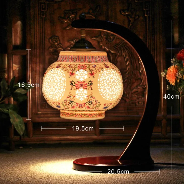 Art Jingdezhen Chinese Porcelain Ceramic Table Lamp vintage decorative bedside living room wedding table lamp