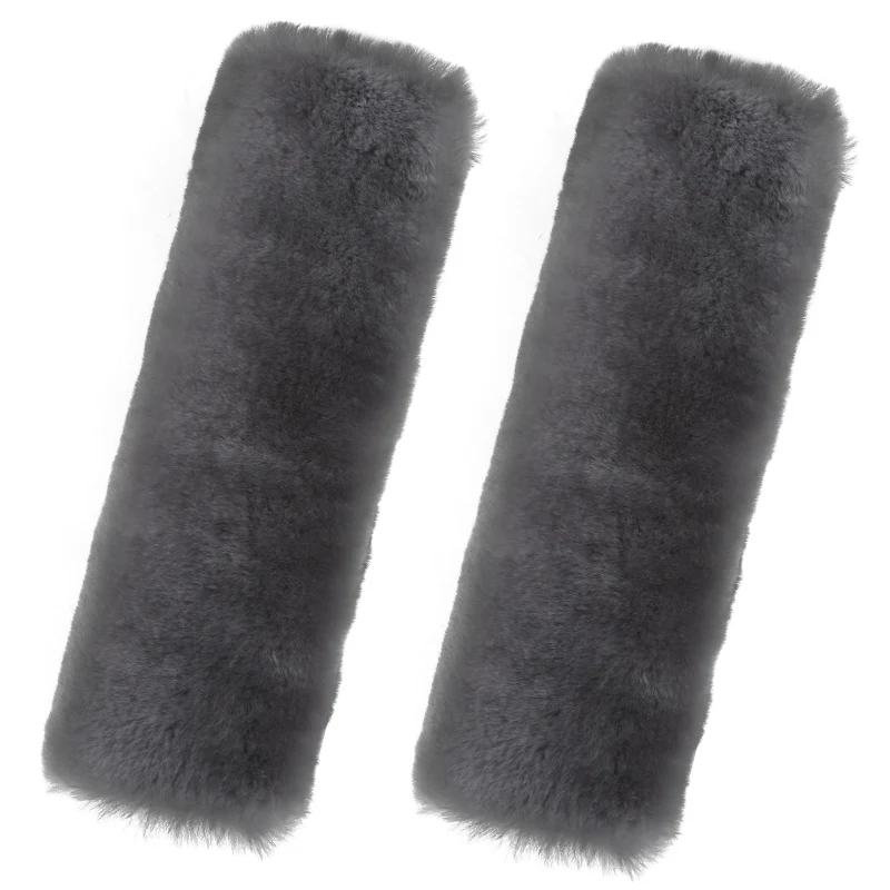 Real Sheepskin Wool Car Seat Safety Belt Pad Cover For Car Accessory Neck Shoulder Strap Cushion Pillow Automobile AU Merino Fur