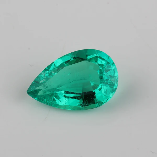 High Quality Pear Shape 9*14mm Hydrothermal Emerald Stone For Jewelry