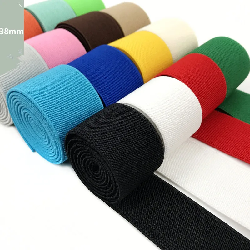 3.8cm double-sided thick double twill loose tight band elastic rope flat rubber band pants waist elastic band strap