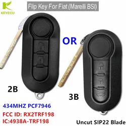 KEYECU Replacement Flip Remote Key 433MHz ID46 for IVECO Daily Fiat 500L MPV Ducato Bravo Citroen Jumpe Peugeot Boxer 2008-2015