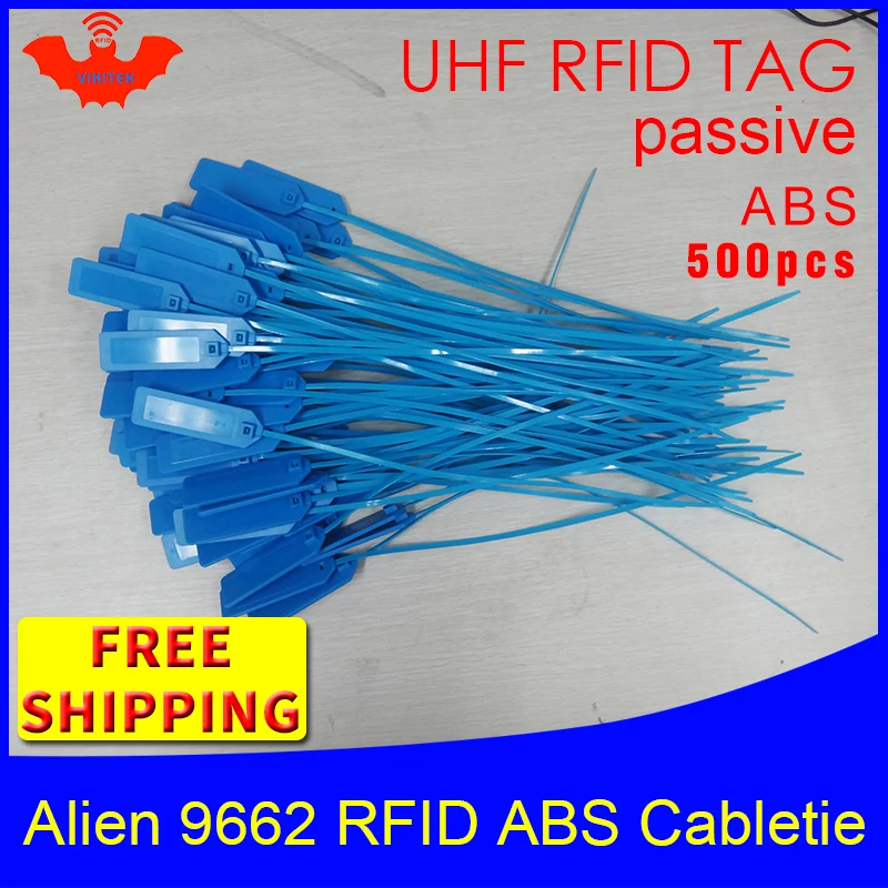 

RFID tag UHF ABS cable tie Alien 9662 915m 868m 860-960MHZ Higgs3 EPC 6C 500pcs free shipping smart long range passive RFID tags