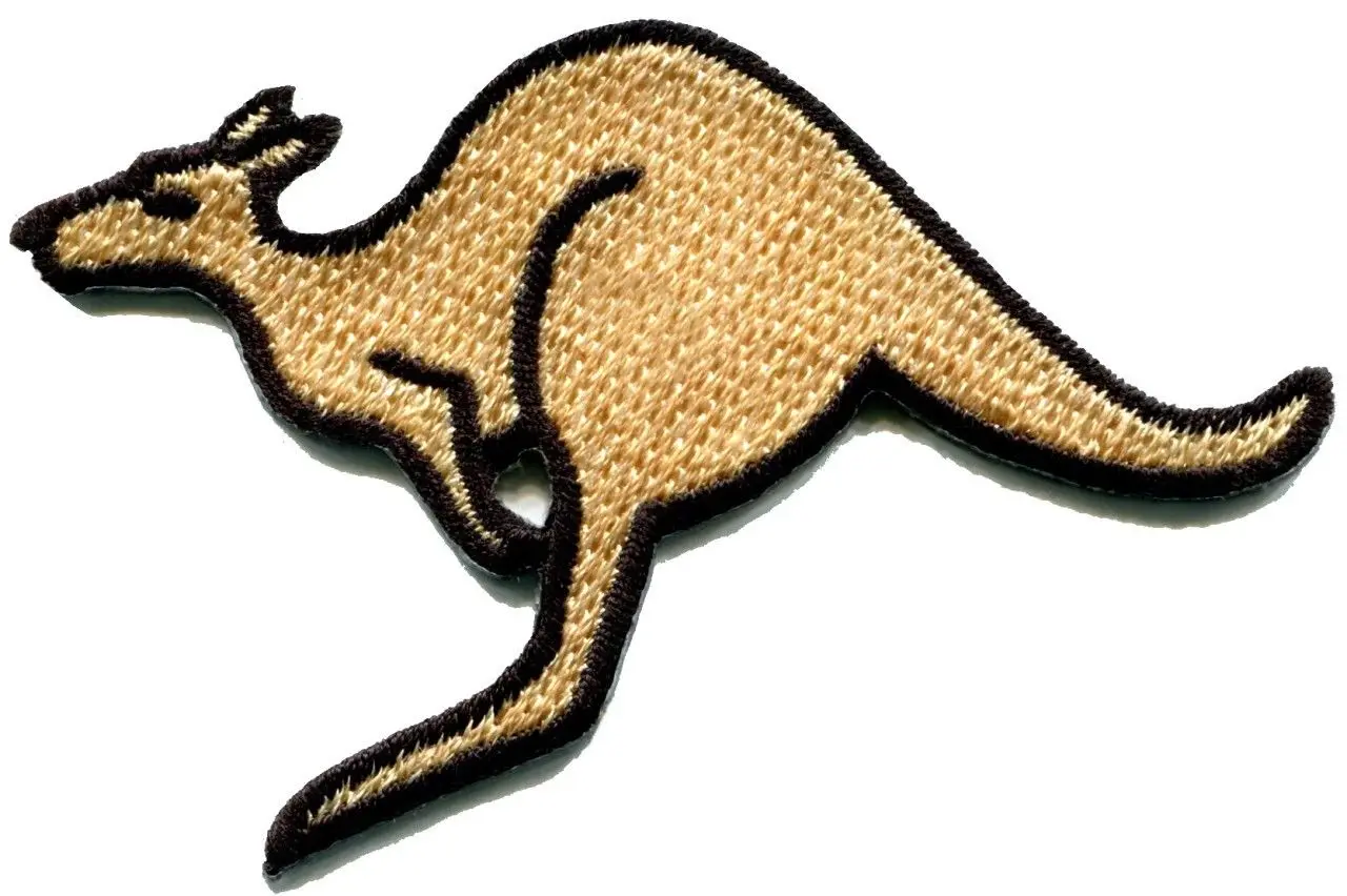 

Kangaroo australia roo boomer marsupial animal applique iron-on patch new