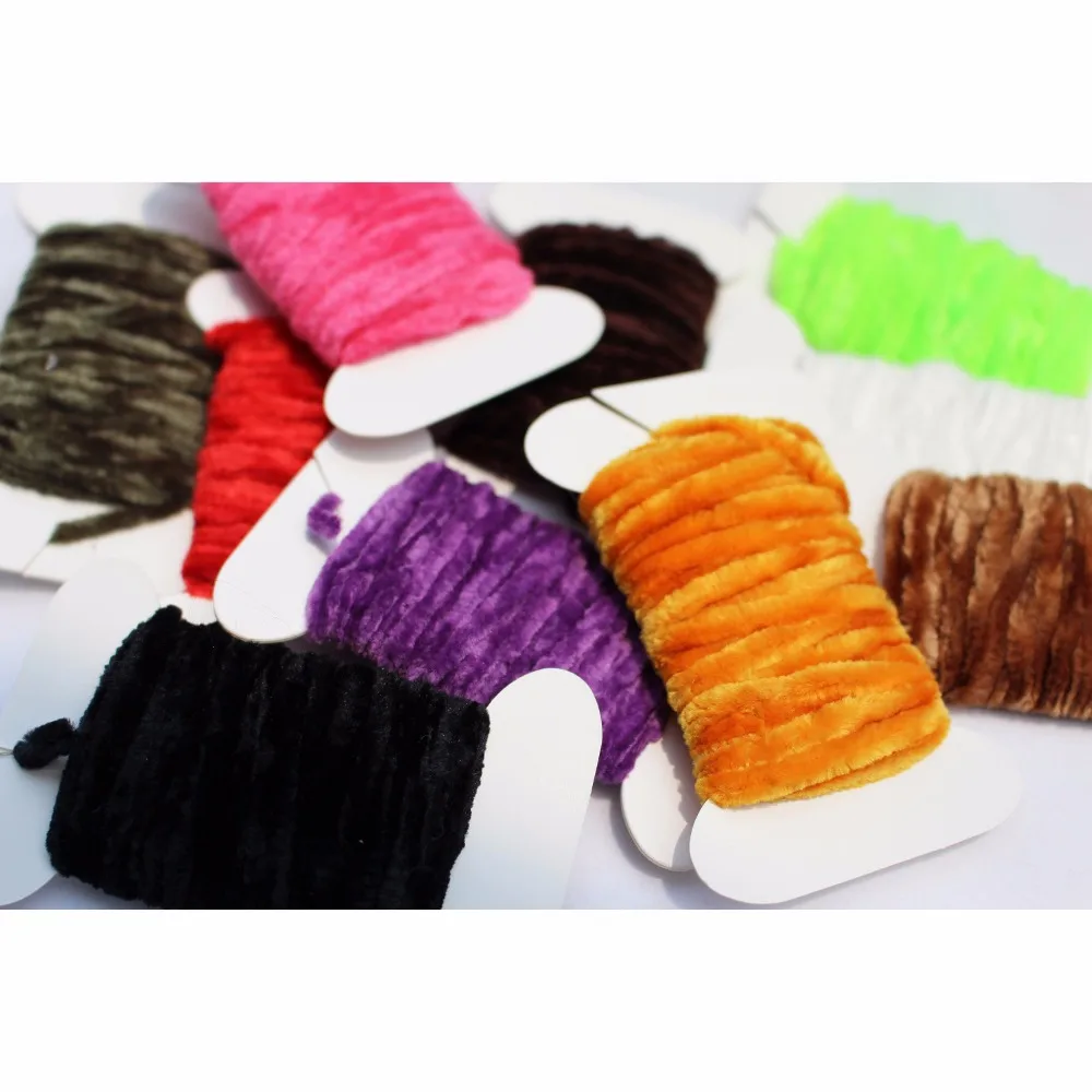 Tigofly 10 Colors Worms Rayon Yarn Tinsel Chenille Floss Line Thread Woolly Bugger Nymph Fly Tying Materials