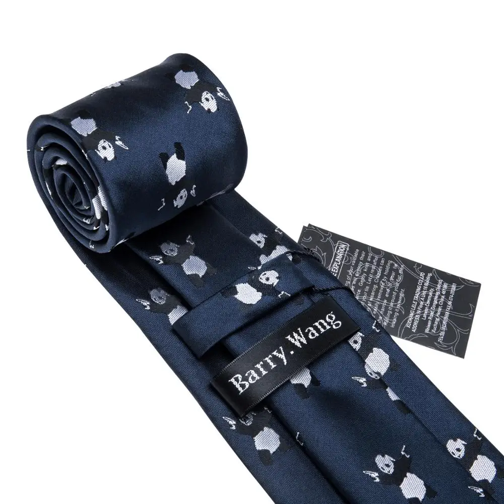 8.5cm Mens Tie Fashion Cartoon Necktie 9 Designs 100% Silk Ties For Men Barry.Wang Business Style Dropshipping Tie Set LS-09