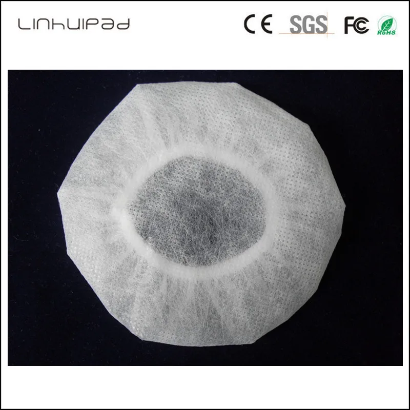 Linhuipad 6-7cm White Non Woven Disposable Sanitary Headphone Cover used in dentist offices schools healthcare facilities 500pcs