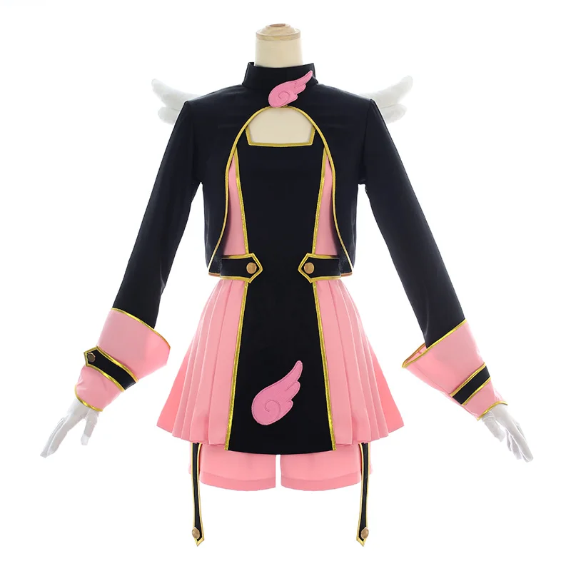 

New Cardcaptor Sakura Cosplay Costume Kinomoto Sakura Cosplay Dress w/Wings Halloween Adult Costumes for Women 11