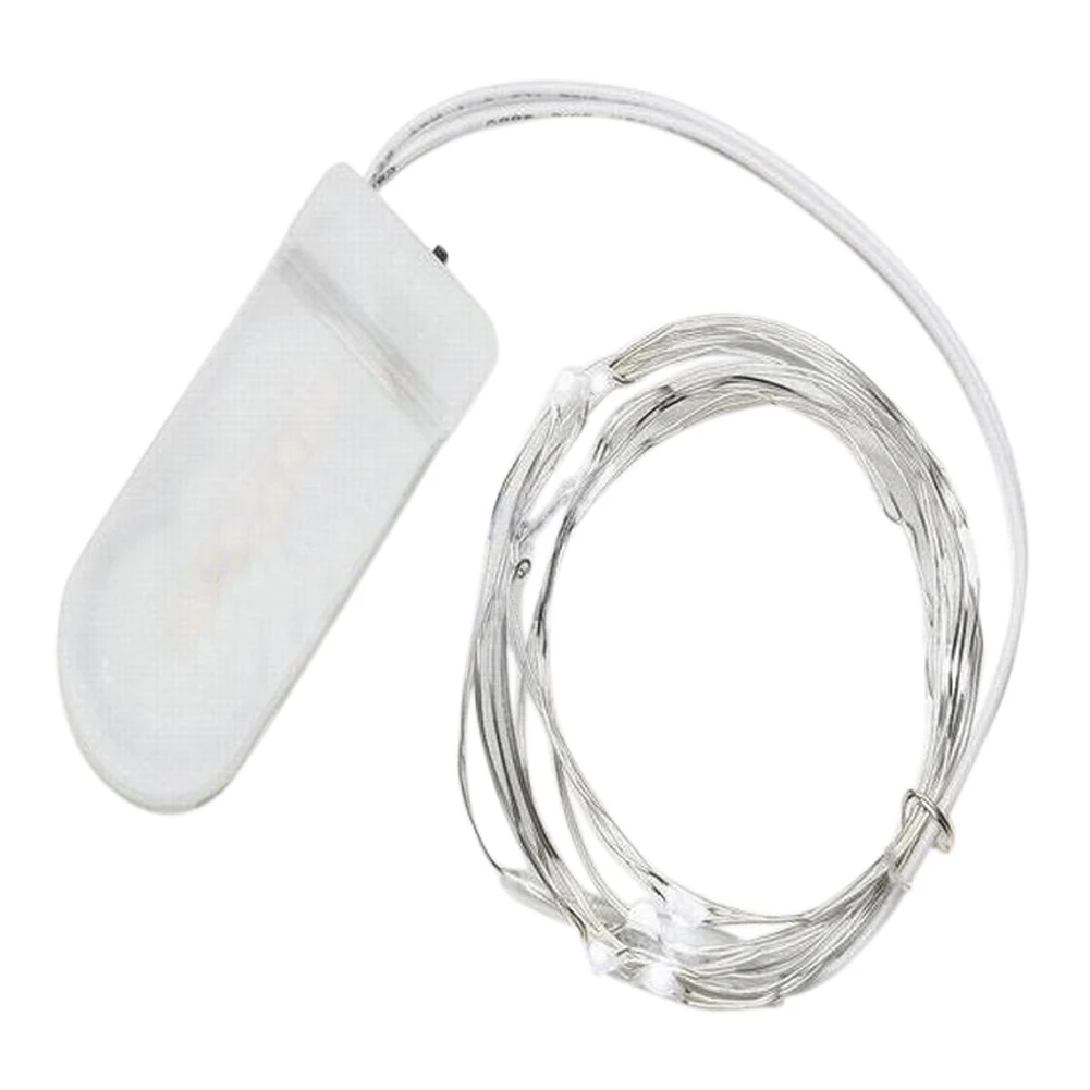 1Pc 2m 20 LED Copper Wire Button Led String Light Holiday Wedding Party Christmas Decoration Fairy Starry LED Strip String Light