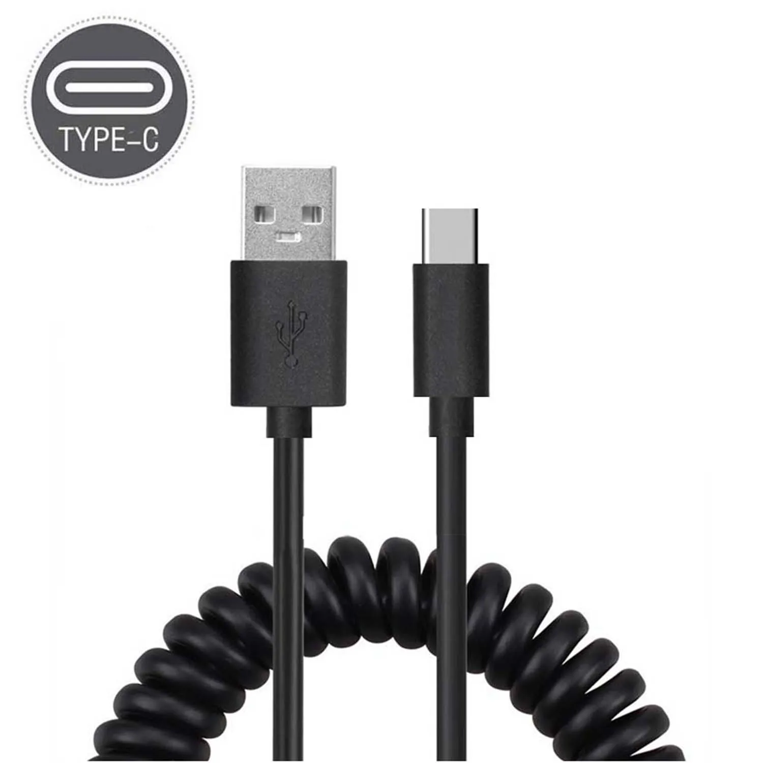 Data & charger Spring Coiled USB Cable Cord TYPE-C Micro USB For android phone iphone