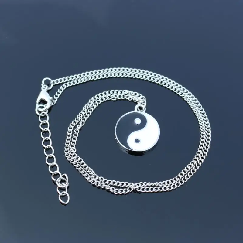 New Personality Different Elements Ying And Yang Style Metal Unisex Necklace Statement Night Bar Men Women Short Necklaces