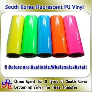 One Meter for Testing Quality South Korea Fluorescent PU Heat Transfer Vinyl DIY T-Shirt CDUXX Please Leave Messege