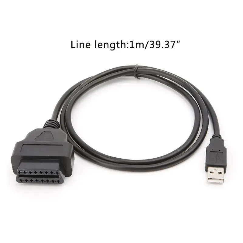 1pc New 16Pin OBD2 To USB Port Charger Adapter Cable Connector Diagnostic Tool Car Accessories