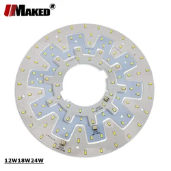 UMAKED SMD5730 LED PCB 12W 18W 24W Round Light Ceiling Light Replace Tube Light Retrofit Aluminum Lamp Plate For Ceiling light