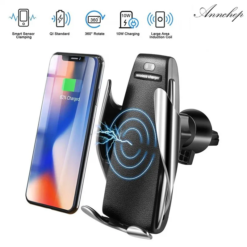 S5 10W/7.5W/5W wireless charger & car phone holder Fully automatic induction charger for your mobile phone phone stand