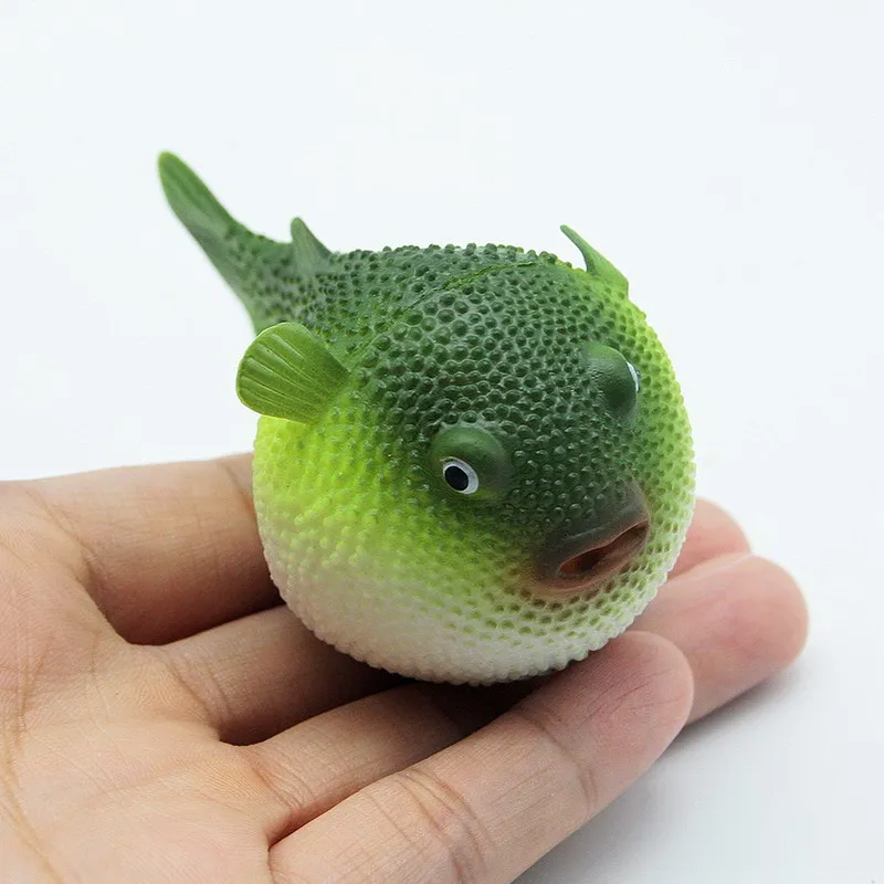 3 color Artificial Small Cute Glowing Globefish Aquarium Ornaments Balloonfish Puffer Fish Decoration With Suck Cup