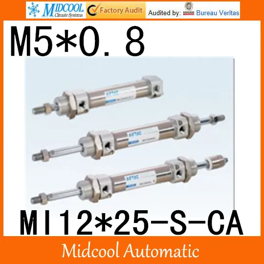 

MI Series ISO6432 Stainless Steel Mini Cylinder MI12*25-S-CA bore 12mm port M5*0.8